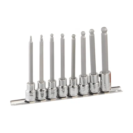 Genius BS-308WSL SAE wobble Allen bit set (8 pieces) 1/8" to 3/8" x 3/8" Dr.