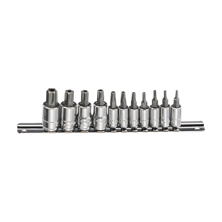 Genius BS-2311P torx safety bit set (11 pieces) T8 to T55 x 1/4" and 3/8" Dr.