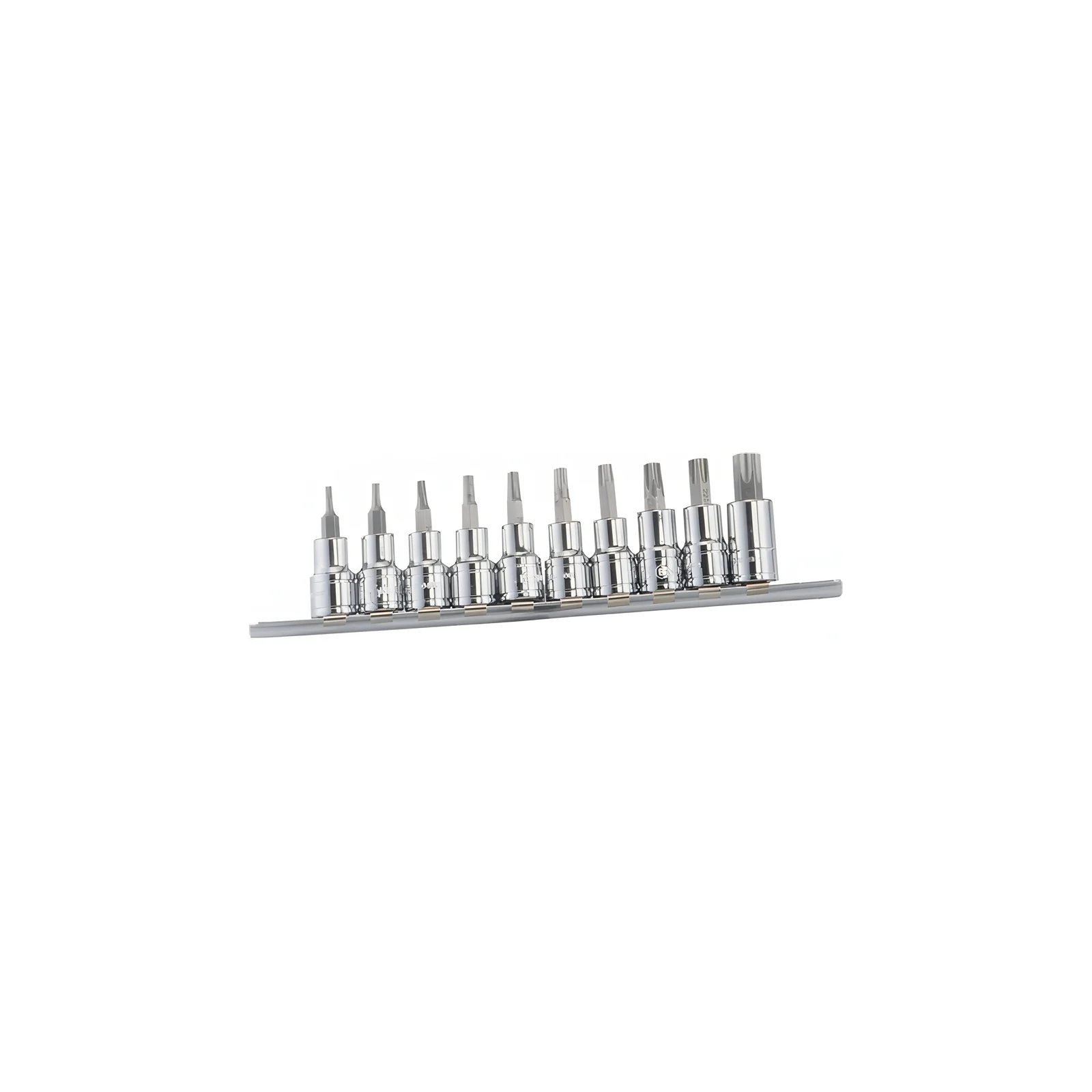 Genius BS-310TA torx safety bit set (10 pieces) T10 to T55 x 3/8" Dr.