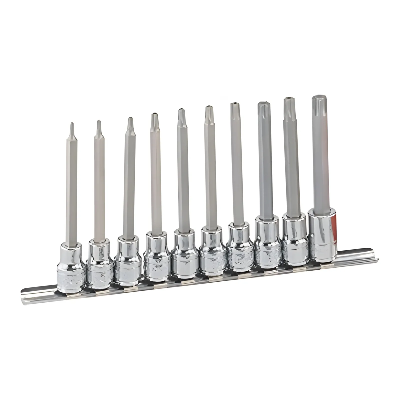 Genius BS-310TAL torx safety bit set (10 pieces) T10 to T55 x 3/8" Dr.