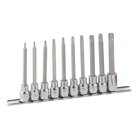 Genius BS-310TAL torx safety bit set (10 pieces) T10 to T55 x 3/8" Dr.