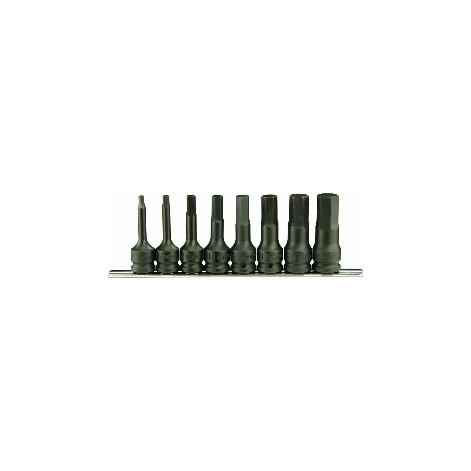 Genius TH-408MD MET hex bit socket set (8 pieces) 5mm to 19mm x 1/2" Dr.