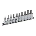 Genius BS-310HM MET hex bit socket set (10 pieces) 3mm to 12mm x 1/4" and 3/8" Dr.
