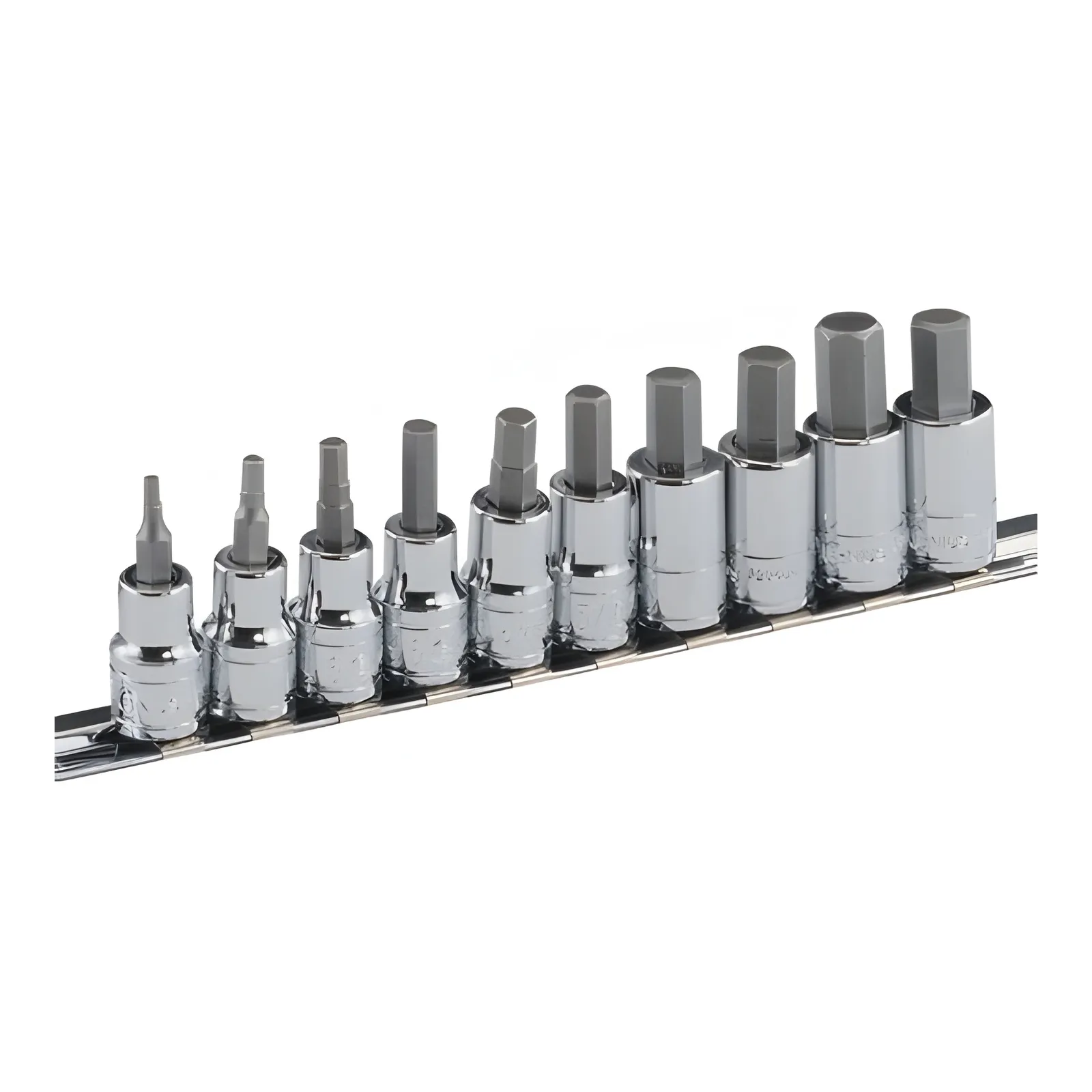 Genius BS-310HM MET hex bit socket set (10 pieces) 3mm to 12mm x 1/4" and 3/8" Dr.