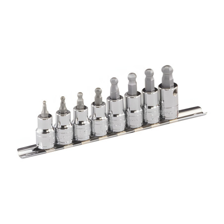 Ensemble d'embouts hexagonaux MET 3/8" x 3mm à 10mm (8 pièces) Genius BS-308WH