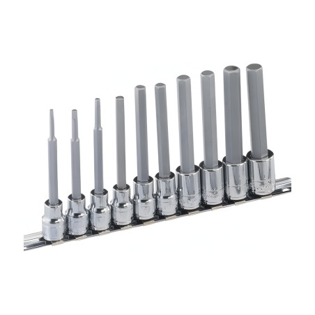 Genius BS-310HML MET hex bit socket set (10 pieces) 3mm to 12mm x 3/8" Dr.