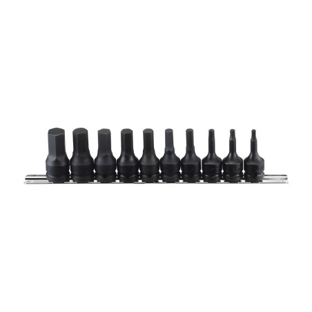 Genius TH-410S SAE hex bit socket set (10 pieces) 1/2" x 3/16" to 3/4"