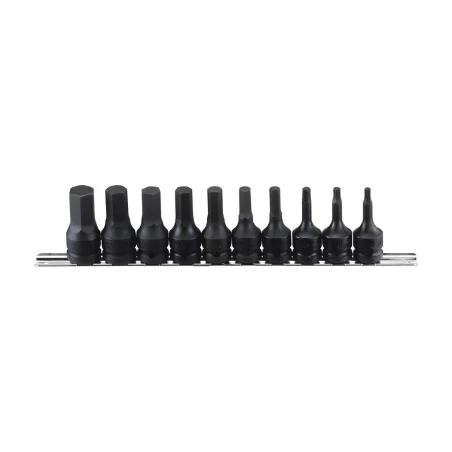 Genius TH-410S SAE hex bit socket set (10 pieces) 1/2" x 3/16" to 3/4"