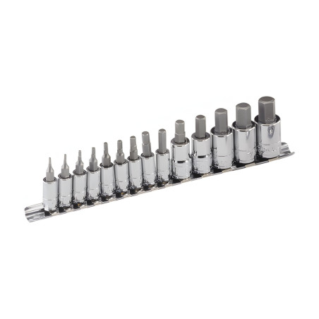 Genius BS-2314H SAE Hex Bit Socket Set 14 Pieces 1/4" and 3/8" Dr.
