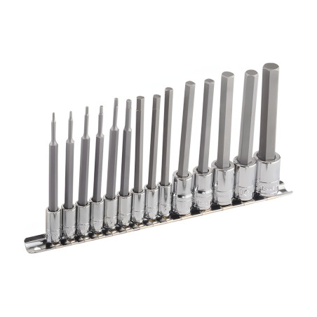 Genius BS-2314HL SAE hex bit socket set (14 pieces) 1/4" and 3/8" x 1/16" to 1/2"