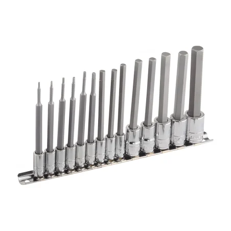Genius BS-2314HL SAE hex bit socket set (14 pieces) 1/4" and 3/8" x 1/16" to 1/2"