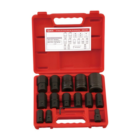 Genius BS-615H SAE hex bit socket set (15 pieces) 3/4"