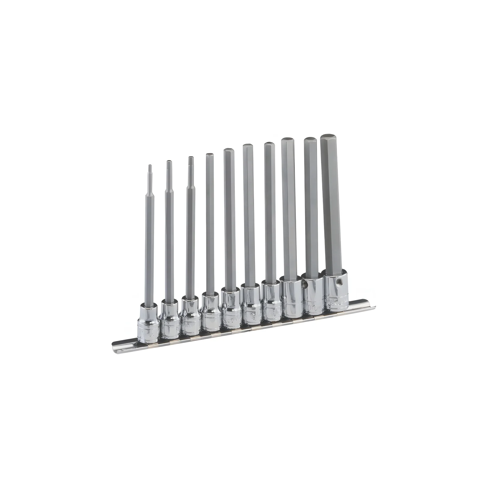 Genius BS-310HSL SAE hex bit socket set (10 pieces) 3/8" x 1/8" to 1/2"