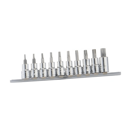 Genius BS-310T Torx Bit Socket Set 3/8" Dr. T10 to T55 10 Pieces
