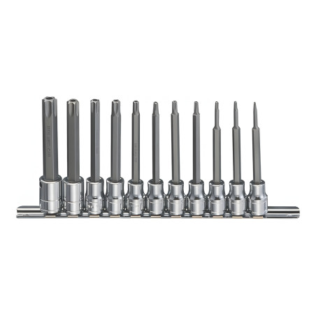 Genius BS-310TL Long Torx Bit Socket Set 3/8" Dr. T10 to T55 10 Pieces