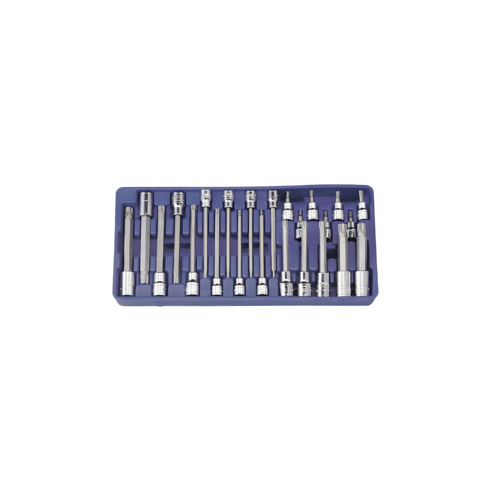 Genius BS-3424T Torx bit set (24 pieces) with tray 3/8" and 1/2"