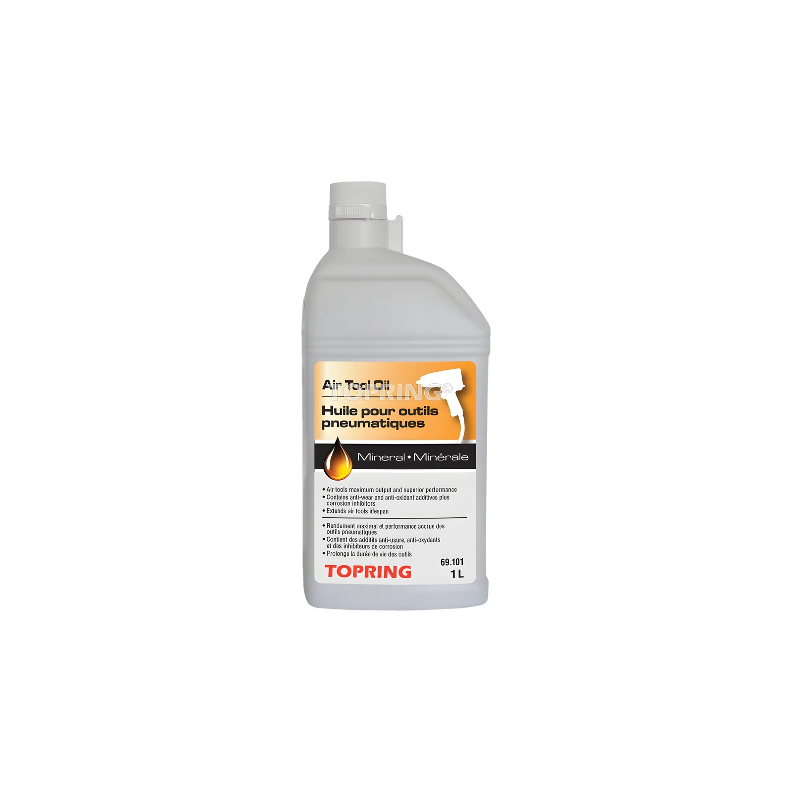 Huile minérale pour outils pneumatiques 1L (paquet de 12)  Topring 69-101-12
