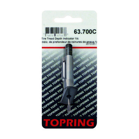 Indicateur de rainures de pneu calibré en 1/32" et en mm Topring 63-700C