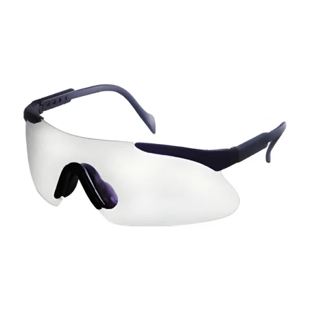 Ho Safety P500 Black Frame Safety Glasses, single clear polycarbonate lens