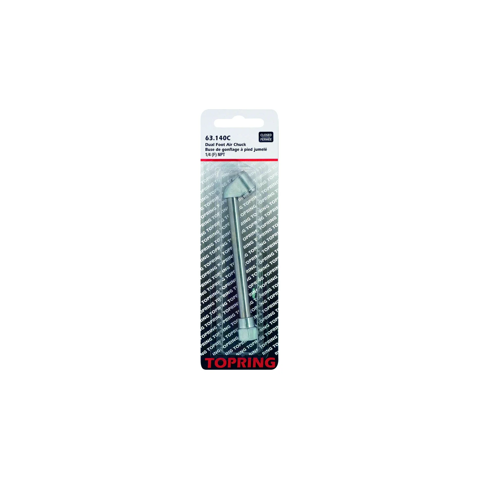 Topring 63-140C Closed dual foot air chuck 1/4 F NPT 15cm