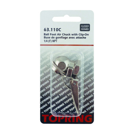 Topring 63-110C closed ball foot clip-on air chuck 1/4 F NPT 250