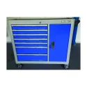 Rodac BTD-440071CDS-19 blue 7 drawer tool cabinet with ball bearing slides 44" x 18" x 33"