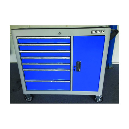 Rodac BTD-440071CDS-19 blue 7 drawer tool cabinet with ball bearing slides 44" x 18" x 33"