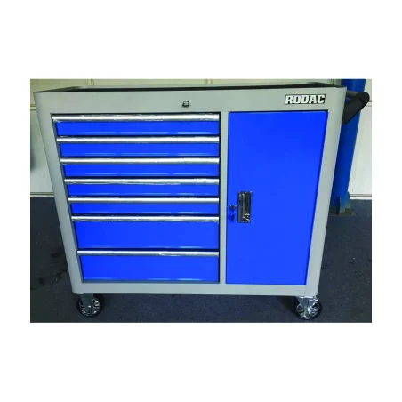 Rodac BTD-440071CDS-19 blue 7 drawer tool cabinet with ball bearing slides 44" x 18" x 33"