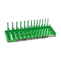 Plateau vert à trois rangées de douilles MET 1/4" Hansen Global 14043