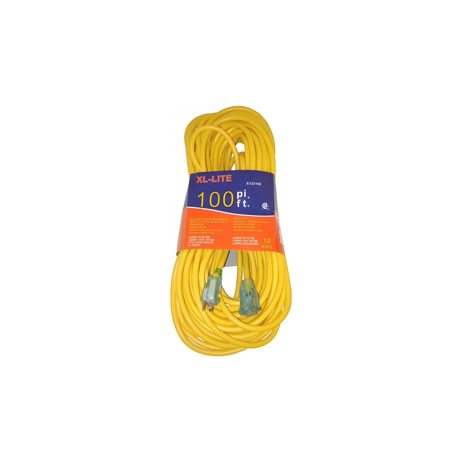 Rodac E123100 Yellow extension cord 12G x 100'