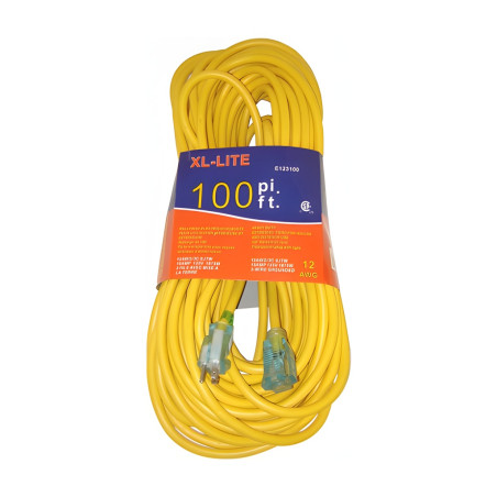 Rodac E12325 Yellow extension cord 12G x 25'