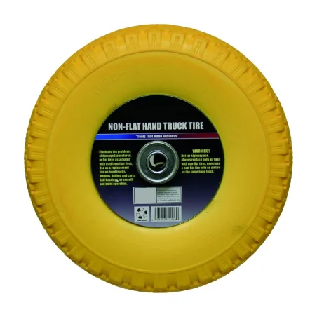 Roue increvable jaune 10" essieu 5/8" Rodac