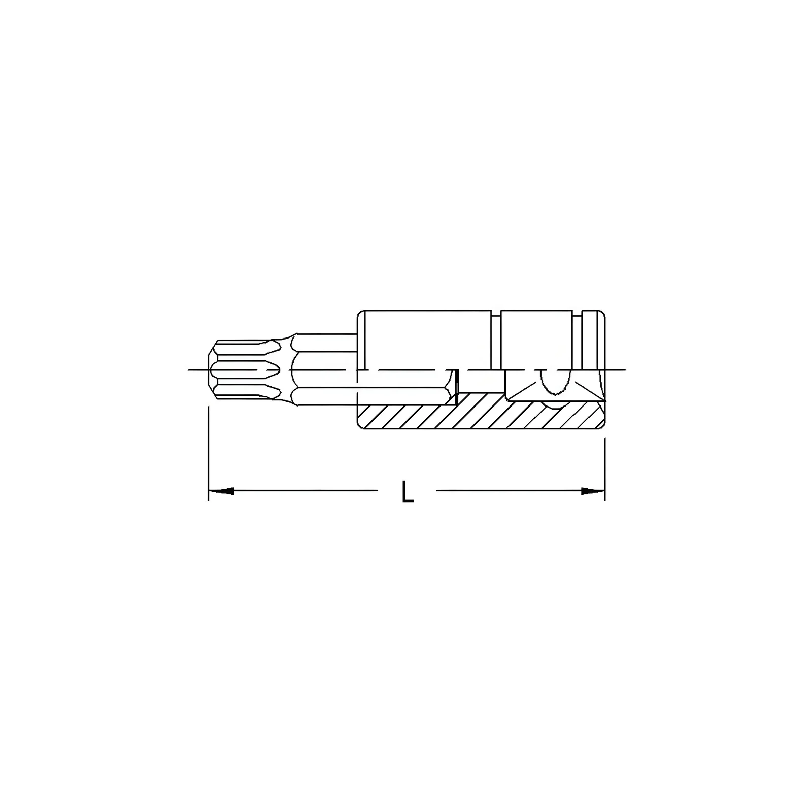 Genius 208+7127 Torx safety bit T-27 x 45mm x 1/4" Dr.