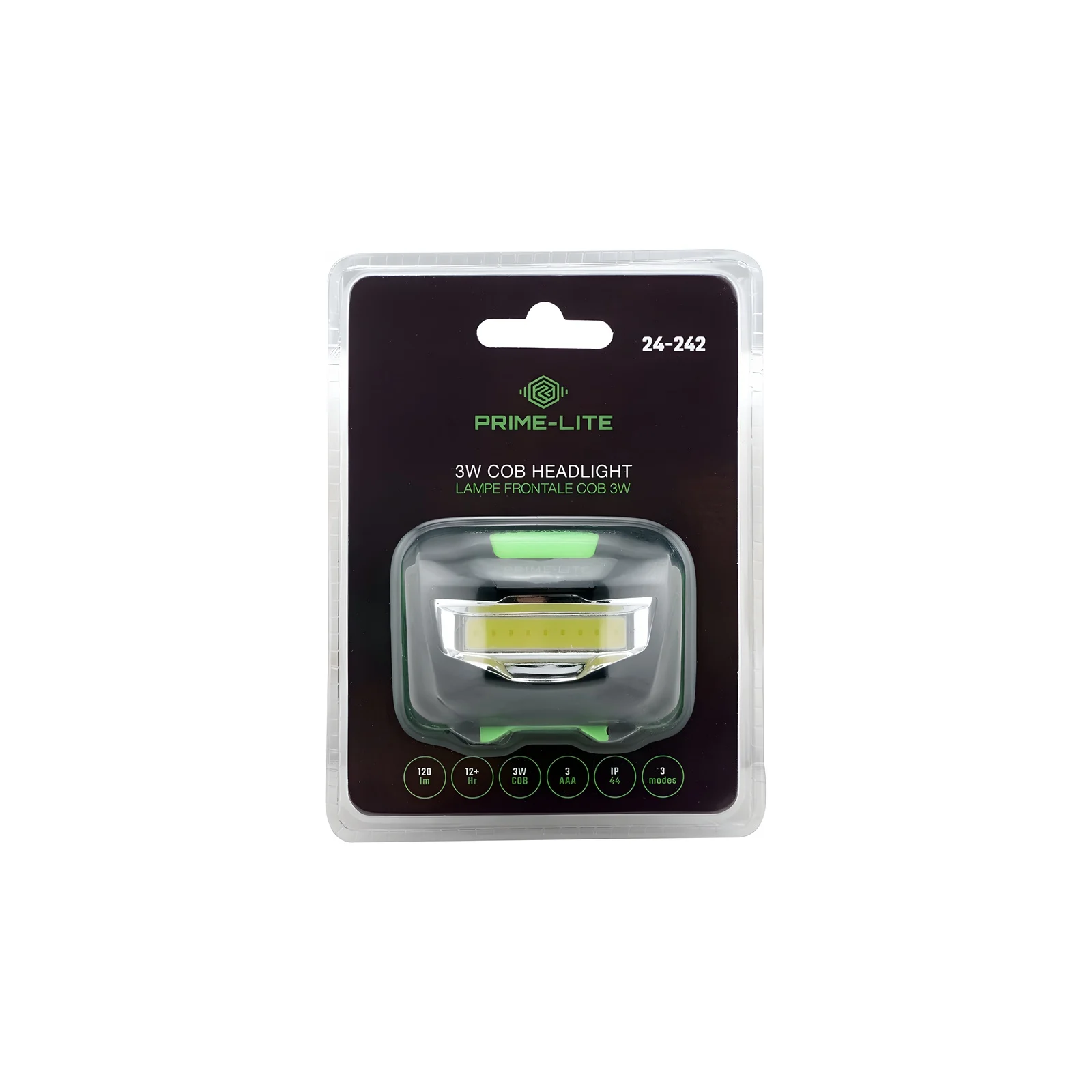 Lumière frontale pivotante COB 3W Prime Lite 24-242
