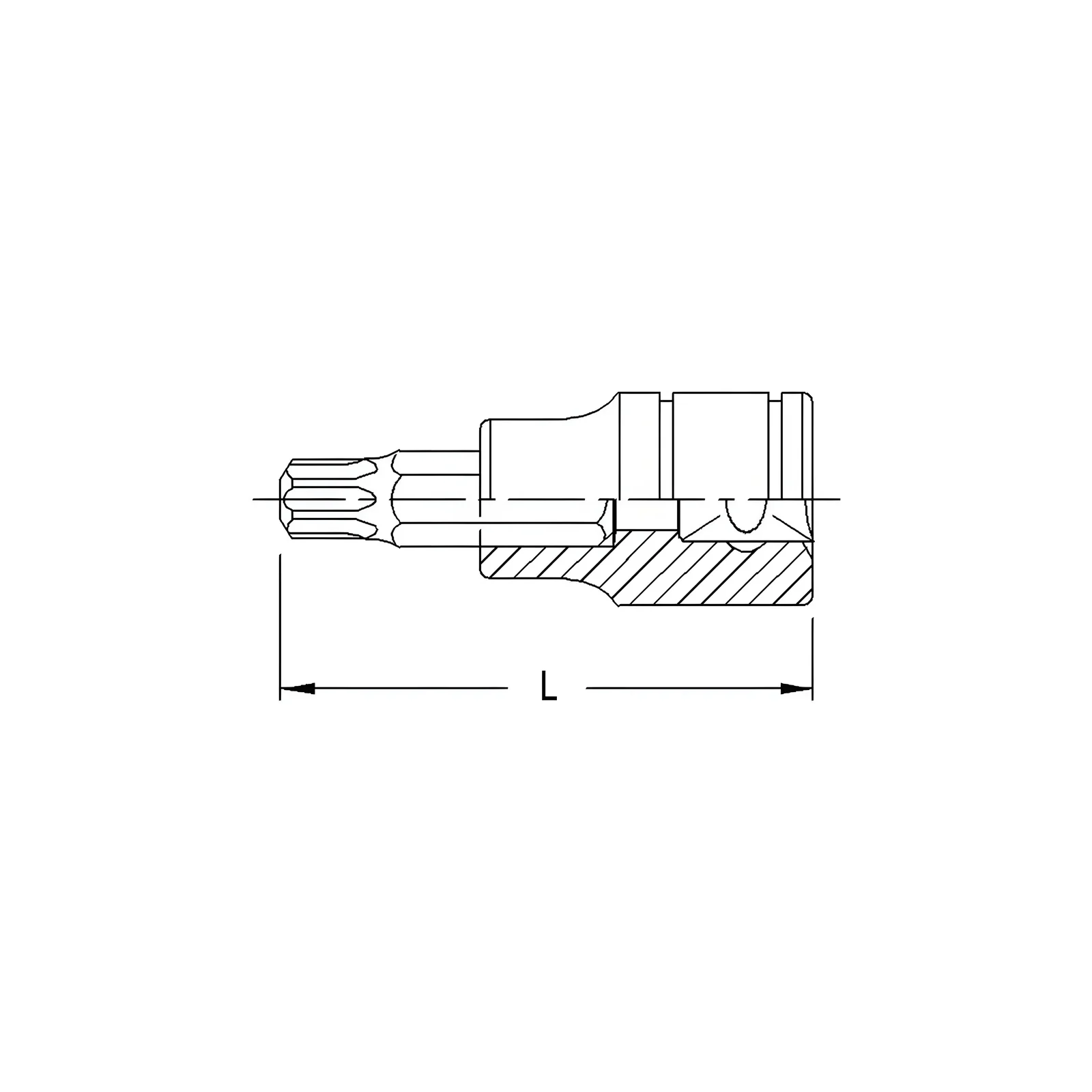 Genius 308+7130 Torx safety bit T-30 x 50mm x 3/8" Dr.