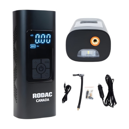 Gonfleur de pneu numérique portable 5-en-1 rechargeable Rodac