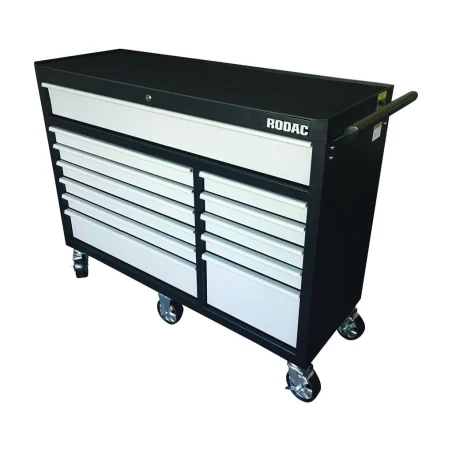 Rolling Tool Cabinet 12 Drawers Gray and Black 51" x 18" x 34" Rodac RD5221S