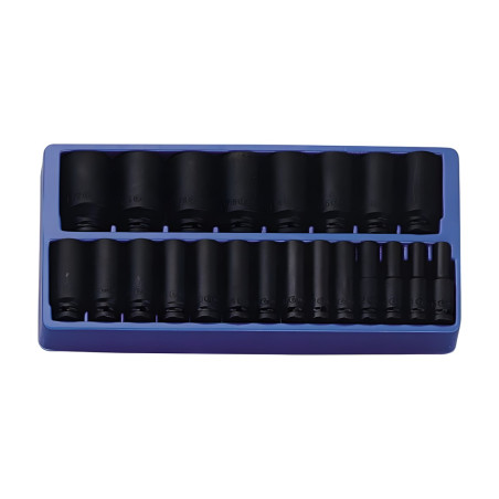 Genius DI-422S SAE deep impact socket set (22 pieces) 1/2" Dr.