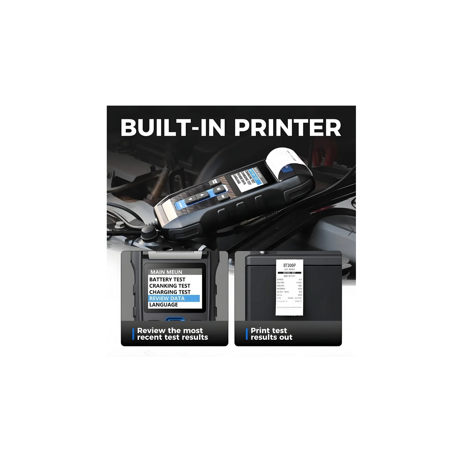Analyseur de batterie 12V avec imprimante TOPDON BT300P