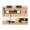 Multi-Outlet Power Strip (120V + USB) with LED Lights and Phone Holder