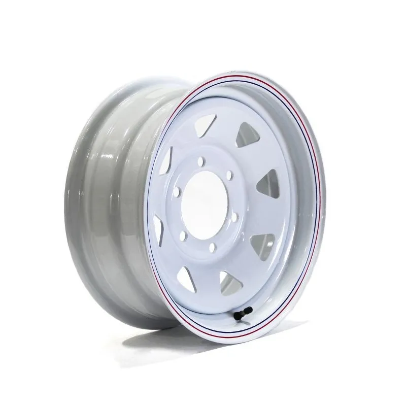(6/5.5) 6 Holes 16" x 6" White Rally Trailer Rim