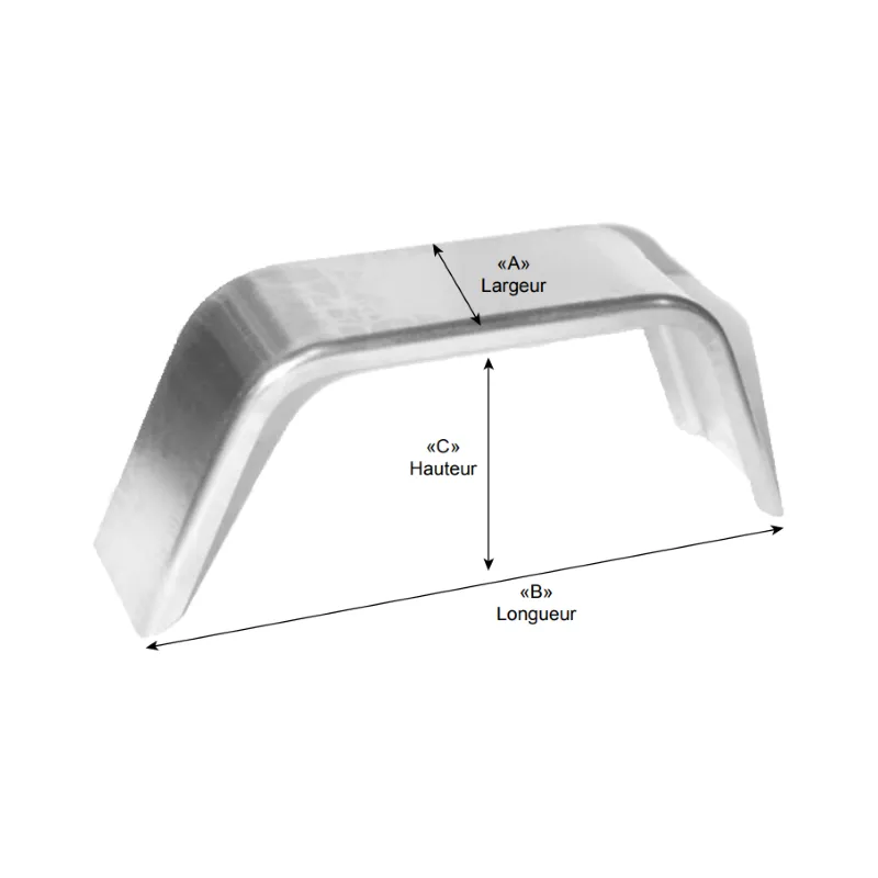 Aile De Remorque Simple Jeep En Acier Galvanisée 16G 9" x 26" x 8"