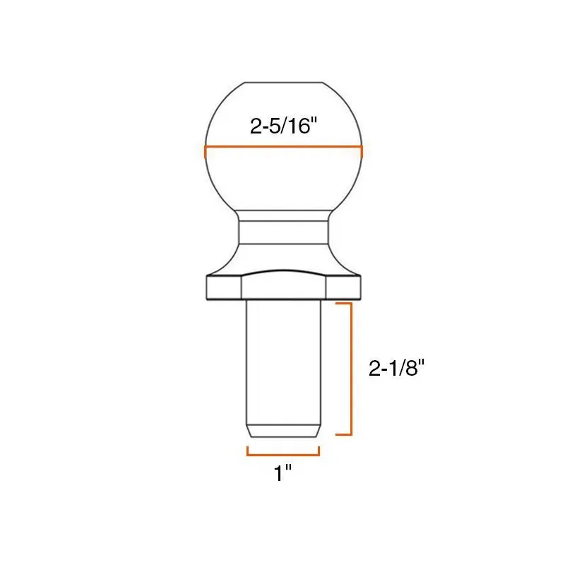 Boule De Remorquage Chrome 2-5/16" x 1" x 2-1/8" 6000lb