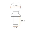 Boule De Remorquage Chrome 2-5/16" x 1-1/4" x 2-1/4" 14000lb
