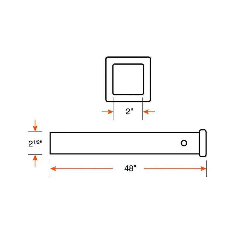 Receiver tube 2" x 48"