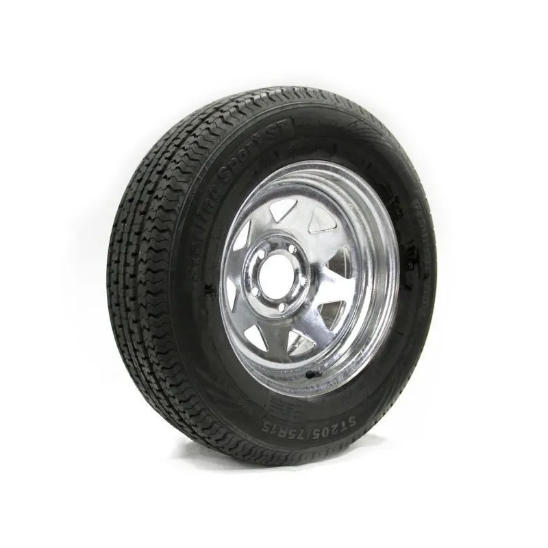 Pneu Radial Sterling 205/75R15 6 Plis sur Jante Rally Galvanisée (5/4.5)