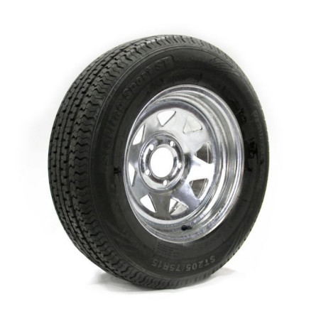 Sterling 205/75R15 6 Ply Tire on (5/4.5) Galvanized Rally Rim