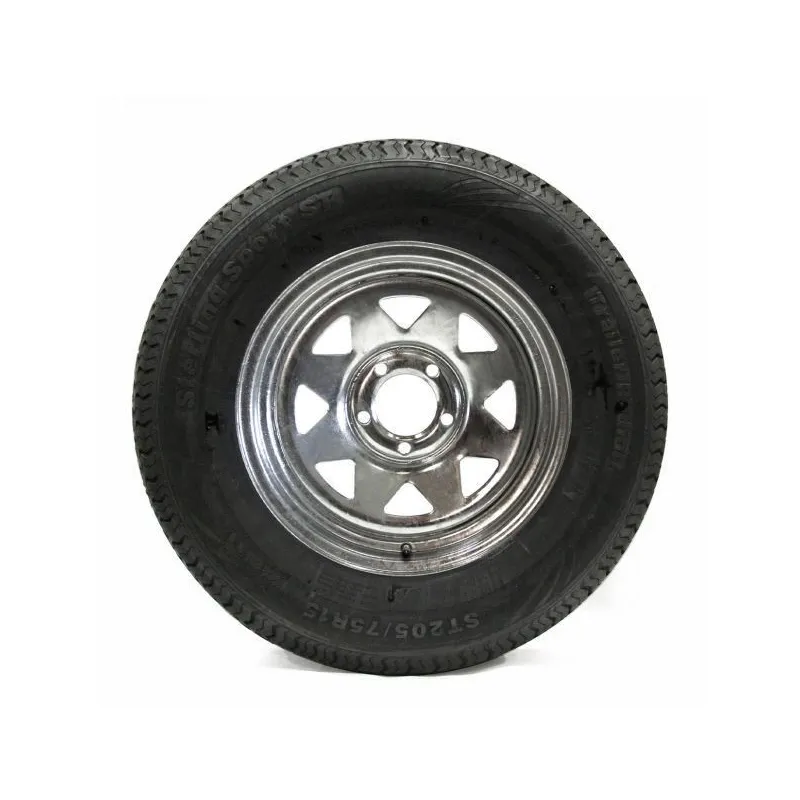 Pneu Radial Castle Rock 205/75R15 6 Plis sur Jante Rally Galvanisée 5 trous