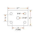 Round U-Bolt Kit 1/2" for 3" Axle, Zinc Finish
