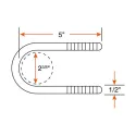 Ensemble de boulons en "U" ronds 1/2" pour essieu 2-1/2" fini zinc
